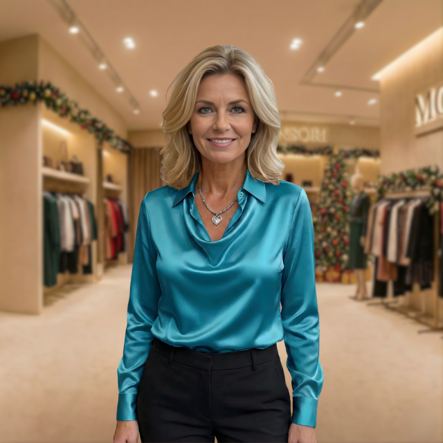 Petra™ | Elegant Satin Blouse