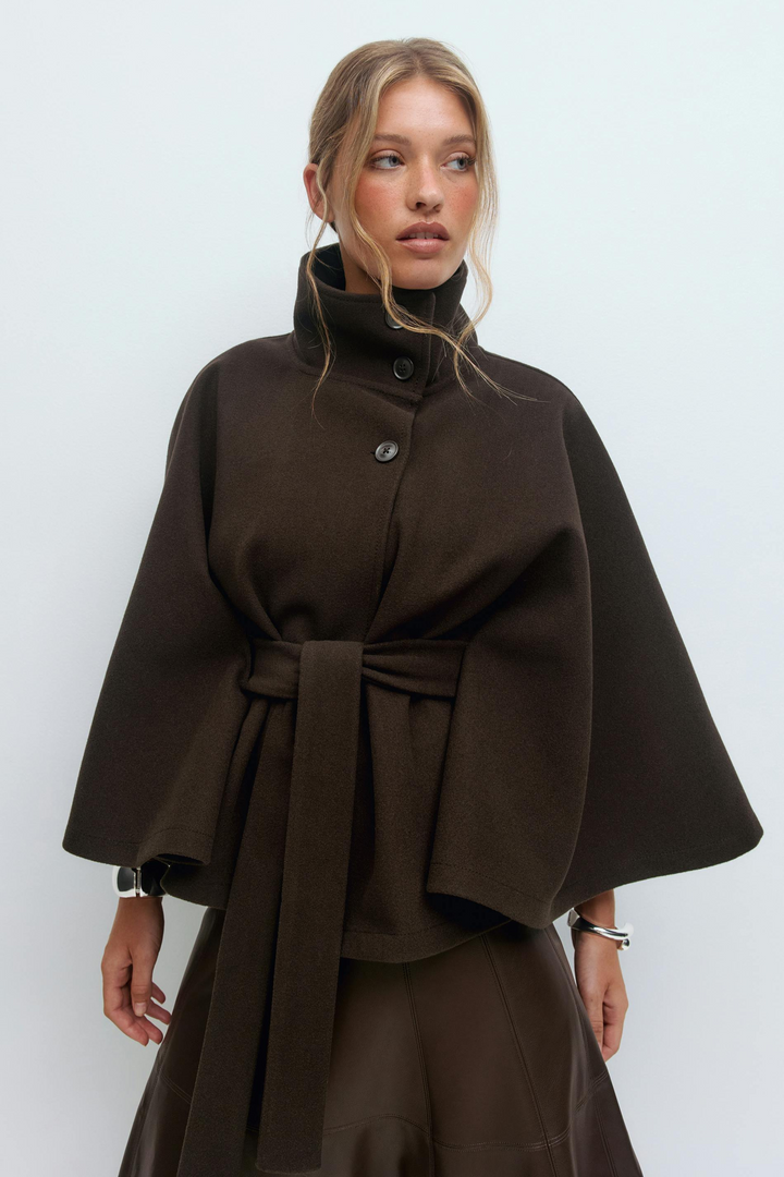 Amelia | Belted Cape Jacket