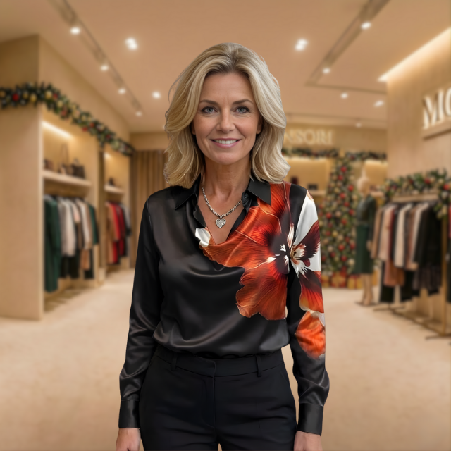 Petra™ | Elegant Satin Blouse