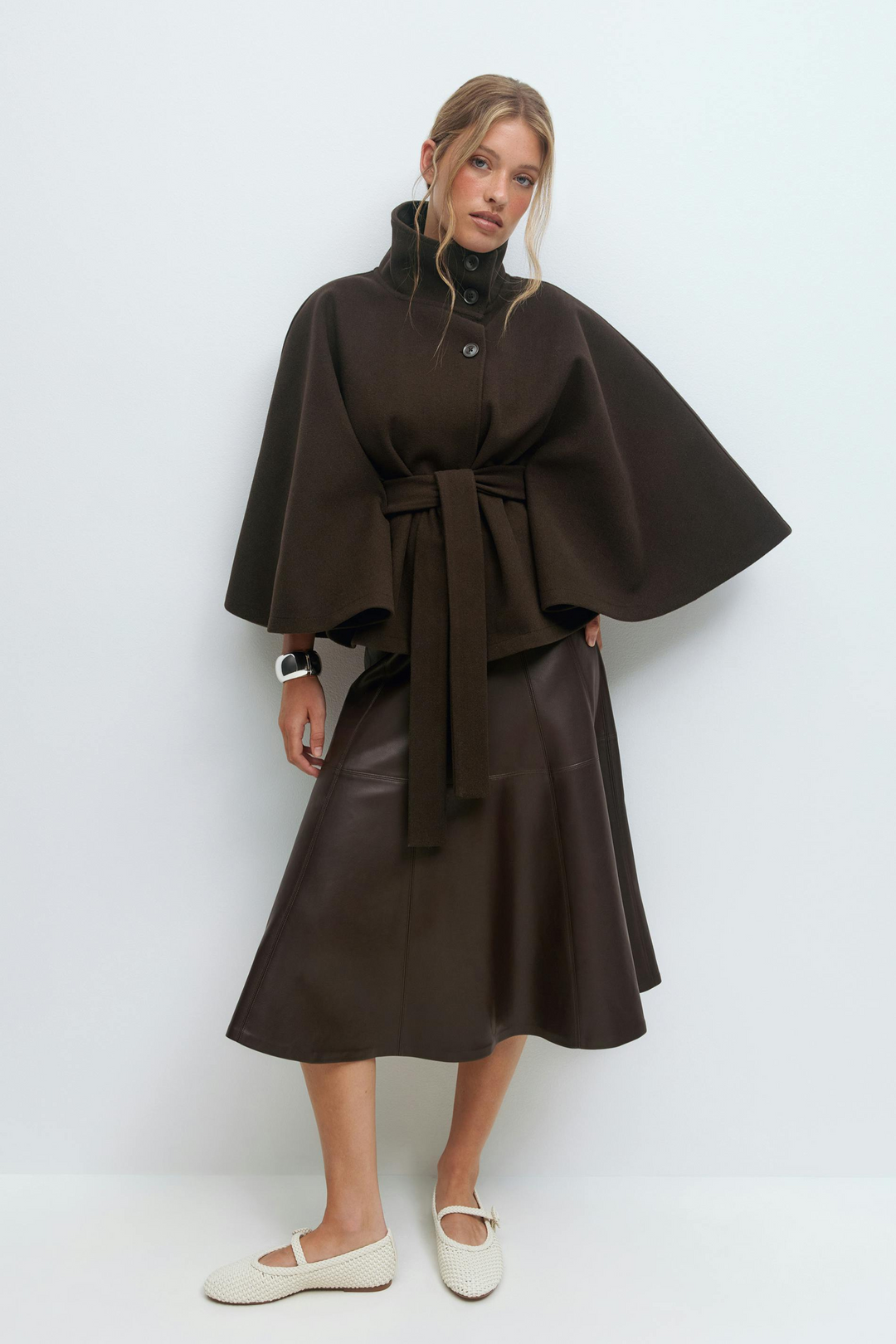 Amelia | Belted Cape Jacket