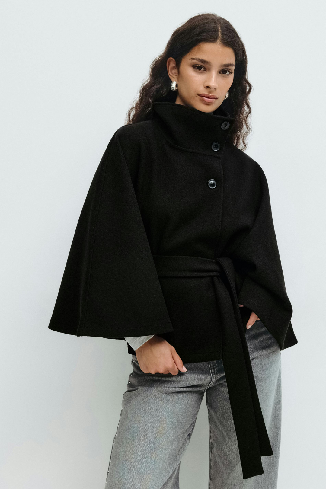 Amelia | Belted Cape Jacket