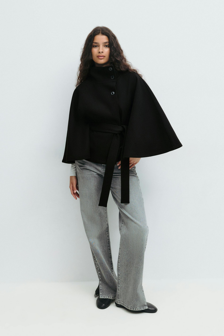 Amelia | Belted Cape Jacket