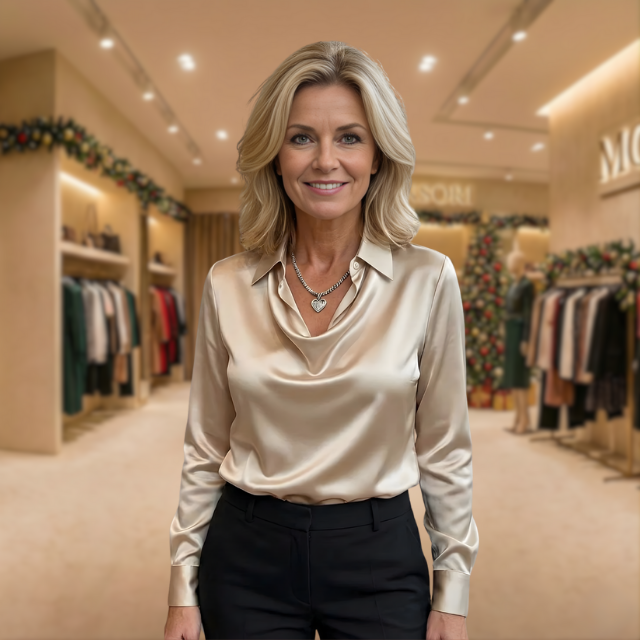 Petra™ | Elegant Satin Blouse