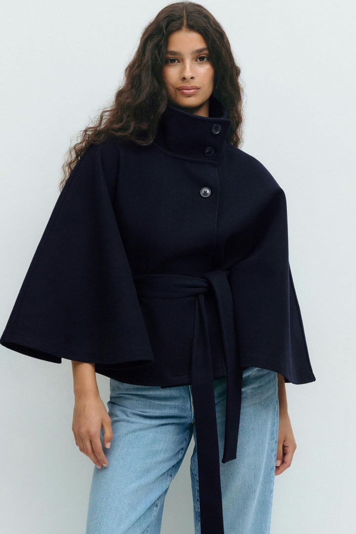 Amelia | Belted Cape Jacket