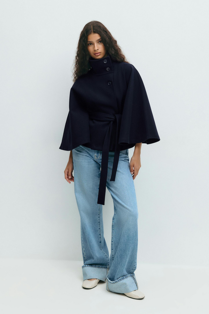 Amelia | Belted Cape Jacket
