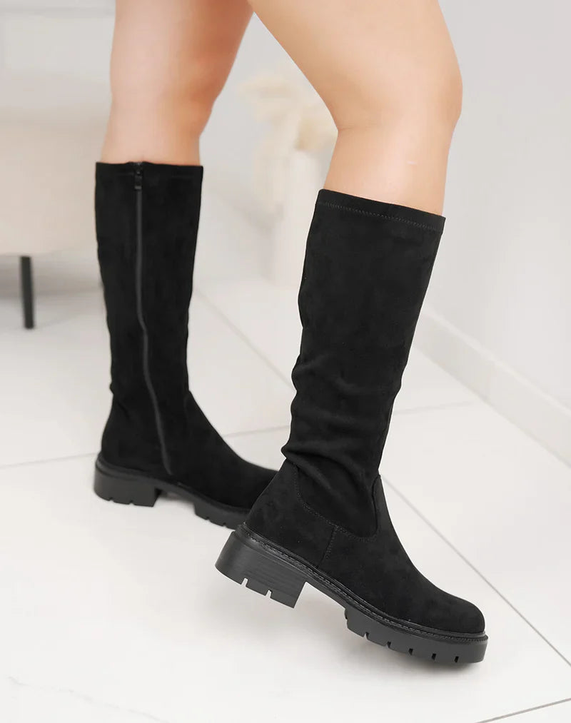 Rachelle Suedine Black Boots