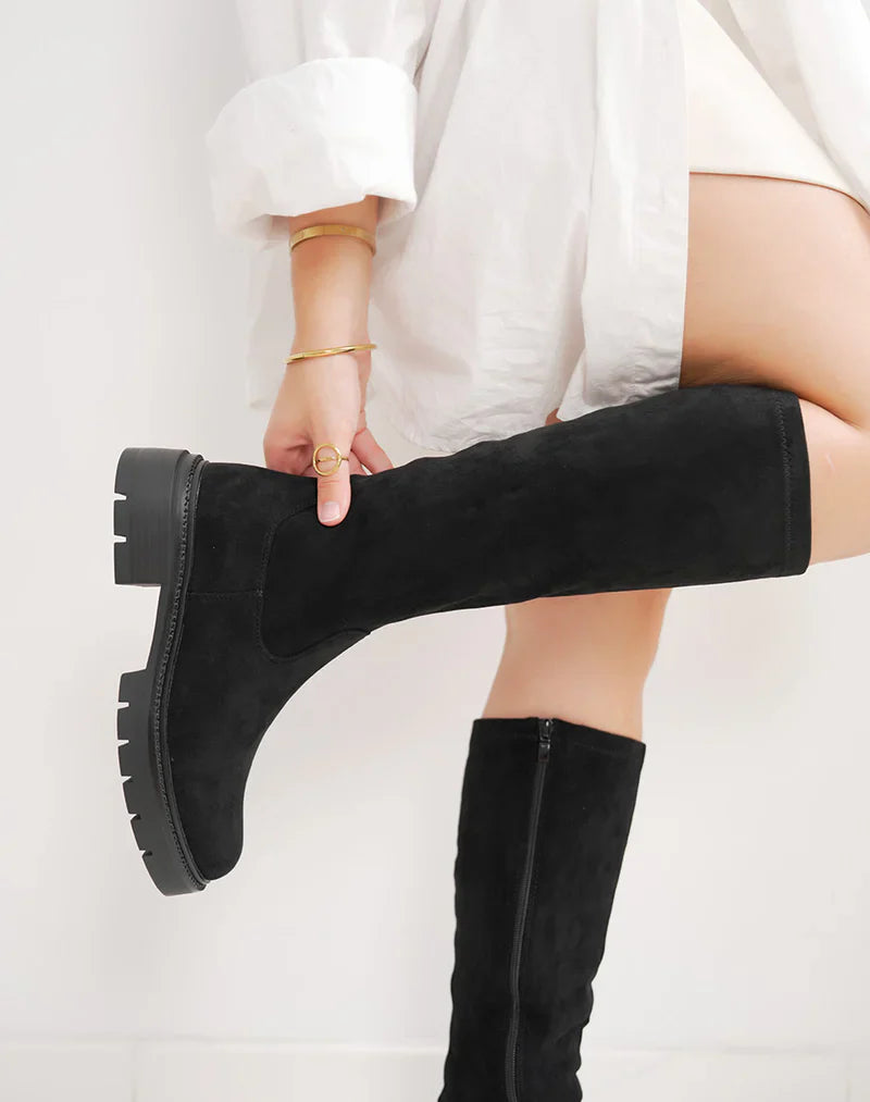 Rachelle Suedine Black Boots