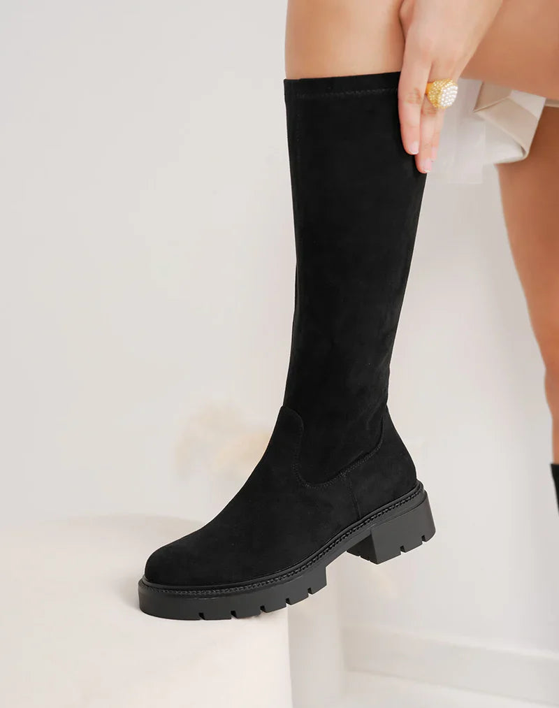Rachelle Suedine Black Boots