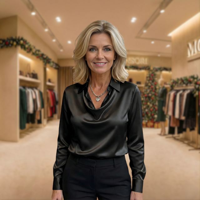 Petra™ | Elegant Satin Blouse