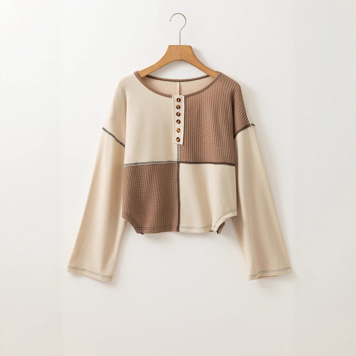 Almée™ | Round Neck Patchwork Sweater