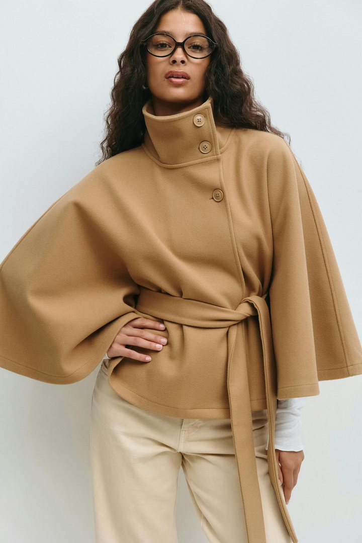 Amelia | Belted Cape Jacket