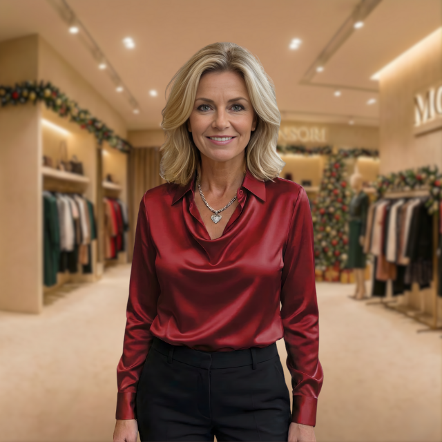 Petra™ | Elegant Satin Blouse