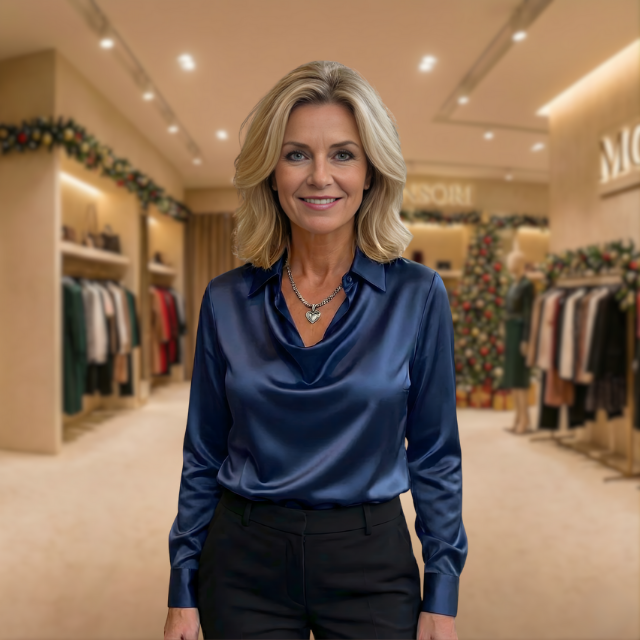 Petra™ | Elegant Satin Blouse