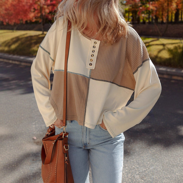 Almée™ | Round Neck Patchwork Sweater