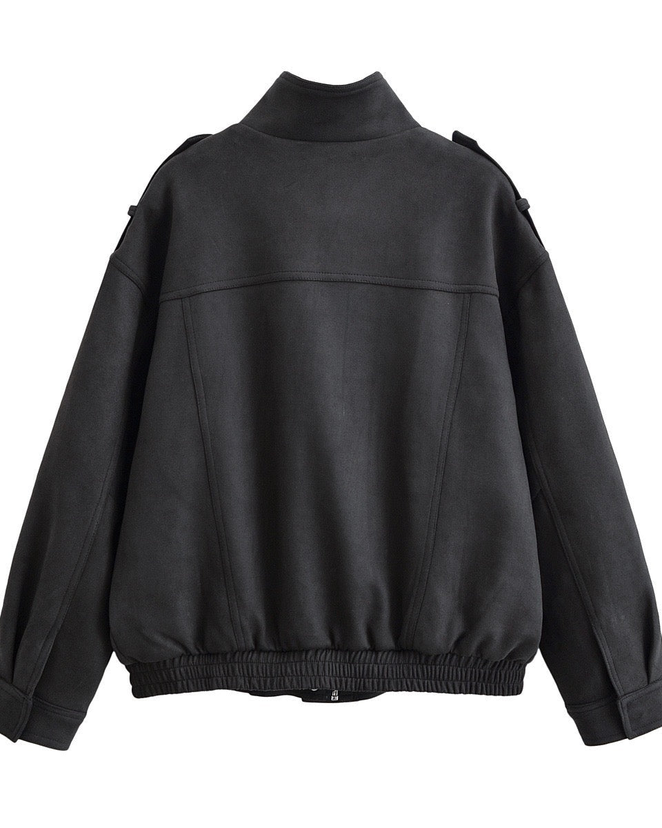 Isla | Suede Moto Oversized Jacket