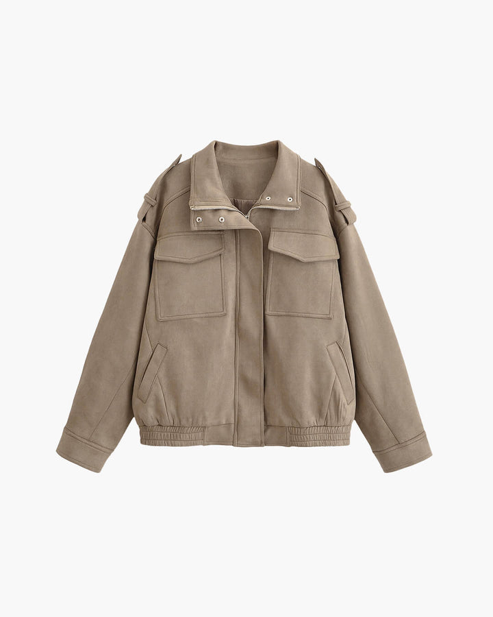 Isla | Suede Moto Oversized Jacket